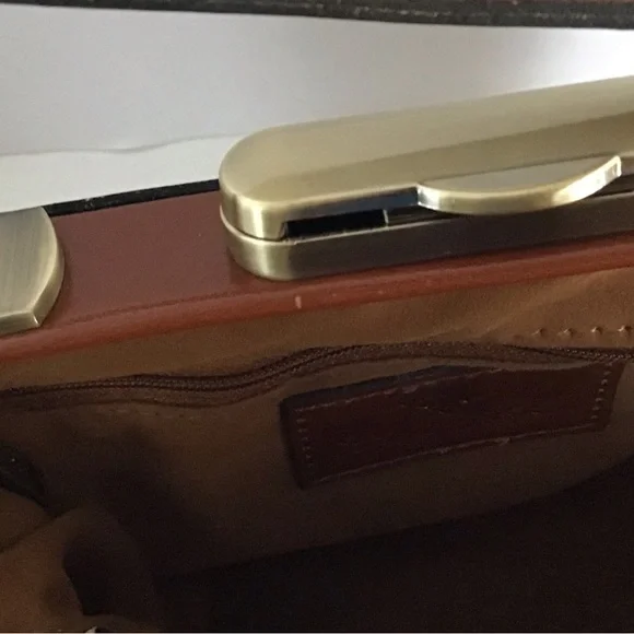 Patricia Nash Gracchi French Tapestry Bag Handbag Crossbody Brown Leather - Picture 15 of 16